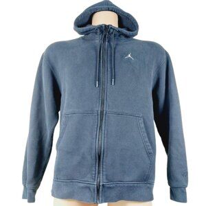 Jordan Men's Blue White Jumpman Sport Fleece Long Sleeve Full-Zip Hoodie Size L